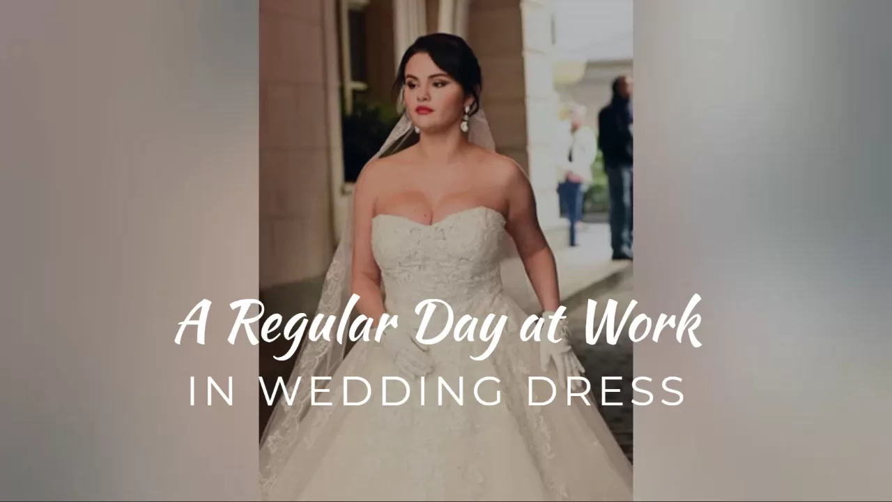 Selena Gomez Enjoys A Regular Day at Work in Wedding Dress, Celebrating Her New Relationship Status