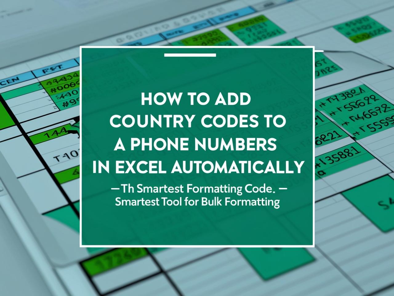 Home 31 How to Add Country Code to Phone Numbers in Excel Automatically – The Smartest Tool for Bulk Formatting